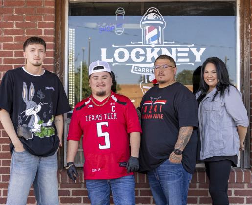 LOCKNEY BARBERSHOP The Lockney Chamber of Commerce sponsored a ribbon cutting last week for a new barbershop opening in Lockney. Lockney Barbershop, with four barbers (Malaki Alvis, Angel Saucedo, Anthony Calderon and Ana Zavala), has opened at 110 N. Main Street in Lockney. | CERVANTES PHOTOGRAPHY