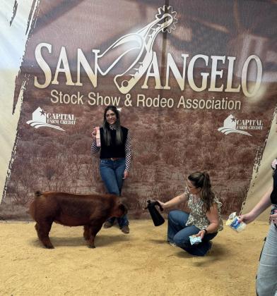 HONORS Congratulations to Addison Hinson on placing in two shows at San Angelo this past weekend: Junior Stars Gilt Show 3rd placed Duroc and Junior Breeding Show 4th placed Duroc. | COURTESY PHOTO