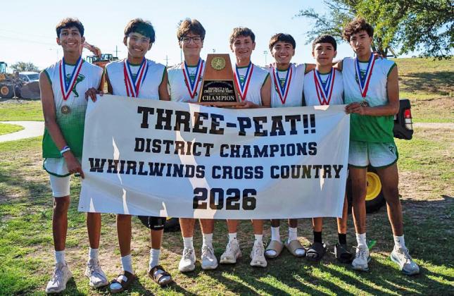 ON TO REGIONALS The Whirlwinds varsity boys won the District Championship for the third year in a row and will advance to regional. | NOAH FIERROS