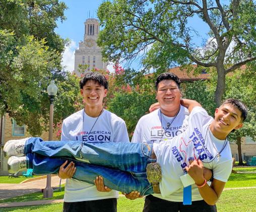 LOCKNEY LIFT Seniors Daniel Alvarado and Adrian Jimenez gave Nickolas Cervantes a “lift” to the University of Texas and the state capitol in Austin during Boys State 2025. | CERVANTES PHOTOGRAPHY