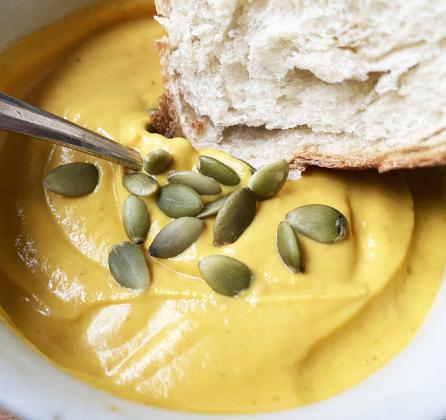 VERSATILE FLAVORS This pumpkin soup base can be developed into sweet or savory versions. | ANGELINA LaRUE PHOTO