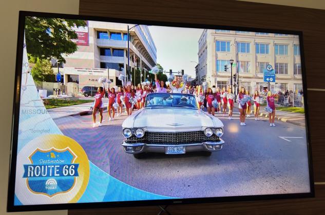 CLASSIC CADDY carried the Today Show cast the length of a football field to arrive at Springfield’s new Birthplace Plaza on Route 66. After being on hand for a close-up view of the filming, we retreated to the hotel in time to see ourselves on television. The segment is archived at https://www.today.com/ video/see-al-roker-dylan-dreyer-laura-jarrett-in-springfieldmissouri-