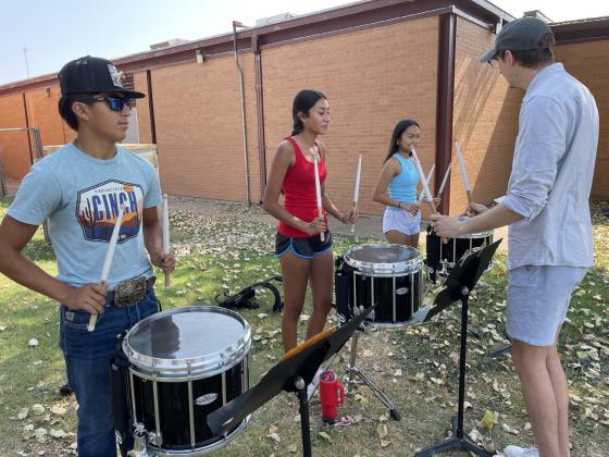 LOCKNEY BAND PERCUSSION SECTION rehearsed during summer camp recently. Jolene Guerrero is Percussion section leader. MORE PHOTOS, PAGE 5 | LOCKNEY ISD PHOTOS