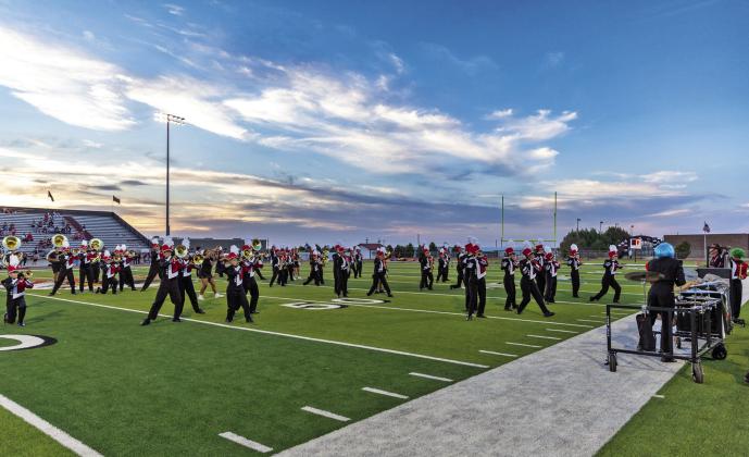 LOCKNEY BAND The Lockney Longhorn Band traveled to Seagraves and entertained stadium fans at halftime. The Longhorns camy away with a 34-14 win. | CERVANTES PHOTOGRAPY