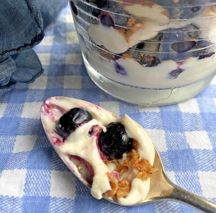 SUMMER BERRIES Creamy clouds of cold Greek yogurt layered with fresh or frozen blueberries, Ceylon cinnamon, and crunchy granola work together to offer a variety of textures, incredible flavor. | ANGELINA LaRUE PHOTO