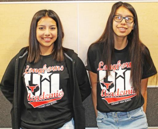 Spelling Team - Coached by Sandra Cummings. Sophomore Anyaleigh Tambunga and senior Maria Sanchez.