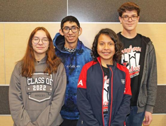 Number Sense Team - Coached by Alex Jones. Junior Lexi Morgan, senior Julius Morgan, freshmen Analia Jimenez and Bryson Klein.