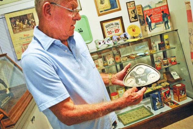 BOB HAMBRIGHT has been collecting memorabilia featuring Boston Terriers for years. His collection of thousands of items is on display at his Boston Terrier Museum at 206 W Houston Street in Floydada, in the former medical building. Call (806) 983-5010 to arrange a visit. | BARBARA BRANNON, HESPERIAN-BEACON