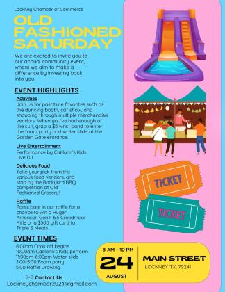 Lockney to celebrate Old Fashioned Saturday Aug. 24