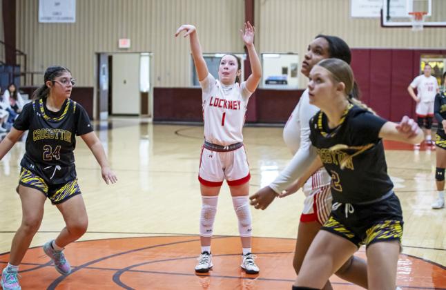 Lockney vs. Sudan District Opener, Krista Azua, LHS leading scorer for night with 19 Points | CERVANTES PHOTOGRAPHY