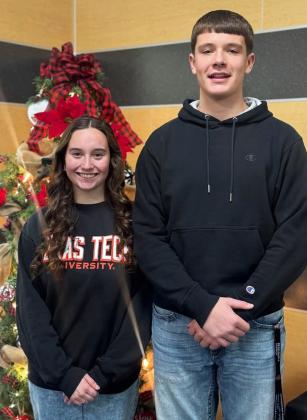 ACADEMIC ALL-STATE HONORS Congratulations go to Floydada Whirlwind Brody Hughes (right) for being named to the 2nd Team Academic All-State Football team and to Katie Landin for being named to the Honorable Mention Trainer. | FLOYDADA CISD PHOTO