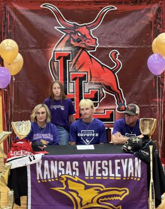 LONGHORNS PITCHER PUTSTHE‘K’IN KANSAS Dyllan Thiebaud, a senior from Lockney High School, signed his letter of intent April 17, 2025, to play baseball at Kansas Wesleyan University. On April 4 Thiebaud threw his 325th strike while pitching against the Floydada Whirlwinds, notching 16 total strikeouts in that game. | LOCKNEY ISD PHOTO
