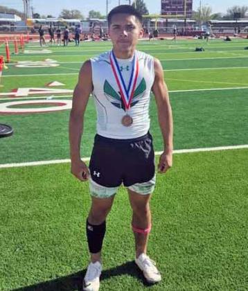 REGIONAL QUALIFER Floydada’s Sergio Ferrer-Valadez placed third in the 100-meter dash at last week’s Area track meet. | FLOYDADA CISD PHOTO