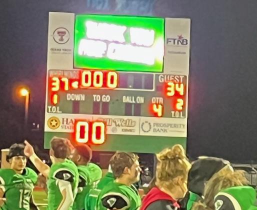 OVERTIME WIN In a dramatic close to Friday night’s game, the Whirlwinds emerged victorious over Sundown. || FCISD PHOTO