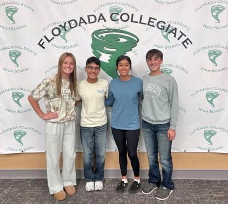 9th Grade (from left): Brooklyn Pyle, Sergio Martinez, Enzo Coursey, Emily Martinez