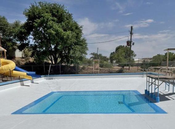 NEW SEASON The Plains Baptist Camp and Retreat Center south of Floydada is getting ready for a new year. Last week, the pool was refinished and refilled. | COURTESY PHOTO