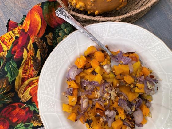 Roasted Butternut Squash with Garlic and Shallots