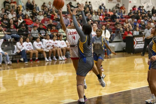 Monique Lara with the layup