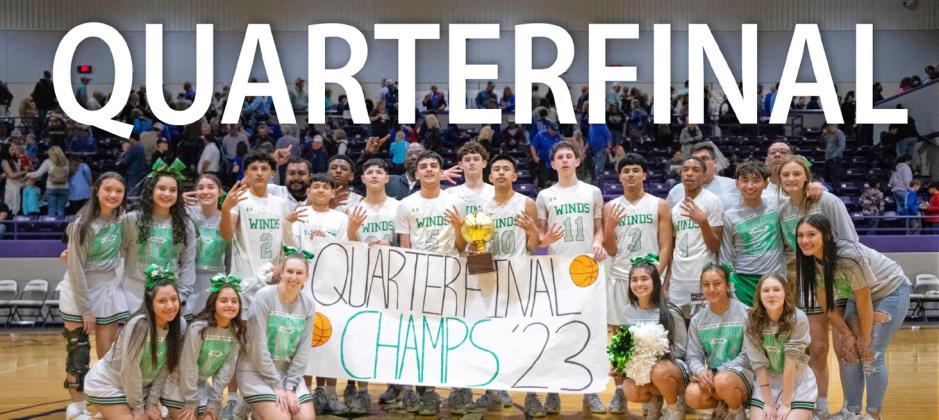 MARCH QUARTERFINAL CHAMPS The Floydada Whirlwinds opened the playoffs with a 75-67 bi-district win against Bovina. The Whirlwinds have now run off a dozen straight wins, then went on to win Quarterfinals.