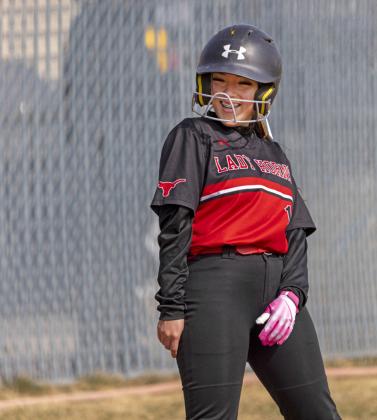 Last week, Lockney Softball played in a multi-city tournament. Day 1, Feb. 13, found them in Roosevelt, versus Sudan and Roosevelt. Marmolejo was all smiles, with a dinger she sent out center field. On Day 2, Feb. 14, in Post, the squad took the field at 11:40 versus Ralls, and at 6:20 versus Tascosa. On Saturday the Lockney team played Denver City at 10 a.m. in Post. | CERVANTES PHOTOGRAPHY