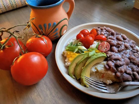 BEANS FOR PROTEIN Cook a pound of dried beans over the weekend to have on hand during the week for dishes like this — but canned beans will work just as well, when needed. | ANGELINA LaRUE PHOTO
