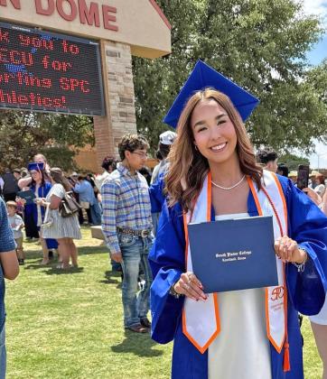 DOUBLE DIPLOMA On May 9, Gutierrez walked the stage at South Plains College, where she was awarded an Associate of Science degree. She will follow that achievement with her high school commencement on May 16. | COURTESY PHOTO
