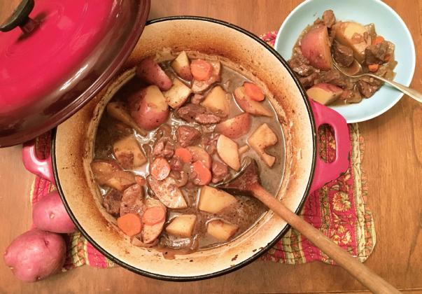 SPICY STEW Take the chilly edge off of January with this easy-tomake 2-chile-pod beef stew. | ANGELINA LA RUE