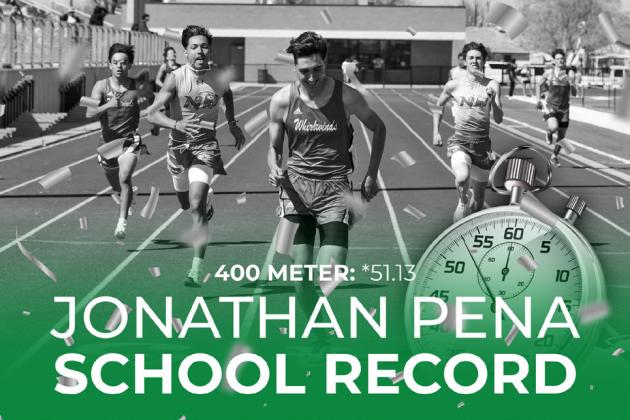 Floydada Junior Jonathan Pena broke an 8-yearold school record for the 400 meter in last week’s District track meet. He ran a PR of 51.13 beating the school record of 51.44. He will be running at regionals next week. (see more track photos inside.) | FLOYDADA YEARBOOK