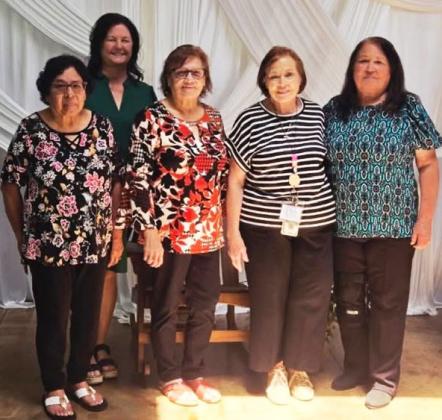 RETIREMENT BEST WISHES Floydada Collegiate ISD held their annual retirement reception last week at the Serrato Sisters Venue to celebrate the staff members for their years of service. Congratulations go to this year’s retirees, from left, Josie Torrez, Sonya Glass, Carmelita Rodriguez, Tammie Shuping, Maria Cuellar and Mae Duran (not pictured). Thank you for your service to the district. | FLOYDADA CISD PHOTO