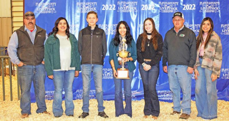 FLOYD COUNTY 2022 SCHOLARSHIP WINNERS AND ADVISORS from left, are Darryn Perryman (Lockney FFA), Alejandra Ramirez (Floydada FFA), Peyton Anderson (FCHS Senior), Kaitlyn Vega (FCHS Senior), Ashlyn Green (FCHS Senior), Mark Carroll (Floyd County 4-H Ag Agent( and Sierra Wheatley (Lockney FFA). | MOMENTS IN TIME PHOTOGRAPHY