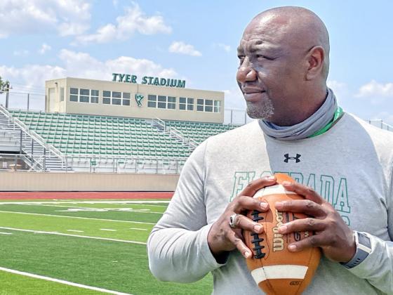 WHIRLWINDS COACH J. R. Compton, shown here in his first season at Floydada, in 2021, begins putting his new players through the paces next week, at the outset of his fourth season with the team. | HESPERIAN-BEACON