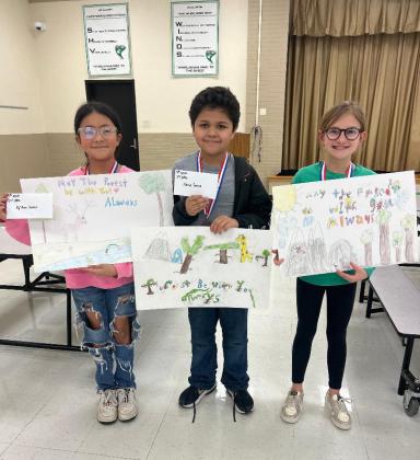 FOURTH GRADE POSTER WINNERS From left, Ry’Anne Garcia, 1st place, Nazir Garcia, 3rd place, Charli Moore, 2nd place. | COURTESY PHOTO
