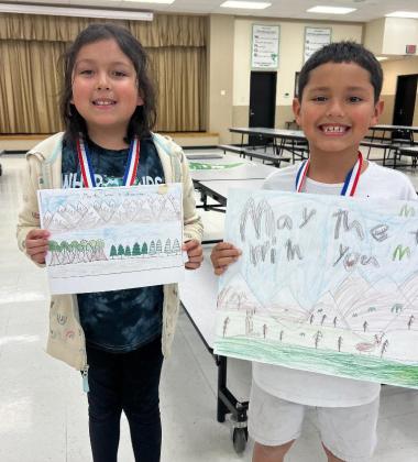 THIRD GRADE POSTER WINNERS From left, Alexi Cervera, 1st place; Jeremiah Jimenez, 3rd place (not pictured, Paislee Nutt, 2nd place). | COURTESY PHOTO