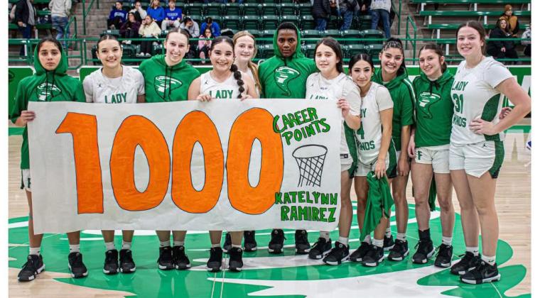 MILESTONE BASKET Lady Winds senior Katelynn Ramirez reached a huge milestone, scoring 1000 career points. She reached this goal on Tuesday night, Jan. 21, 2025 while playing against Tahoka. | NOAH FIERROS PHOTO