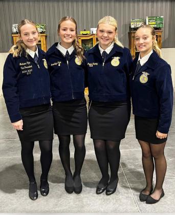 STATE BOUND Congratulations go to the Floydada Collegiate High School agricultural advocacy team for being the 2025 Area 1 Champions and advancing to the state competition at Sam Houston State University. The school and community are proud of (from left) Madison Pyle, Brooklyn Pyle, Payten Shuping and Rilynn Hinsley for all of their hard work and dedication. | FLOYDADA CISD PHOTO