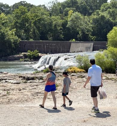 GRAND FALLS just outside of Joplin is the largest continuously running waterfall in the state—at 12 feet tall.