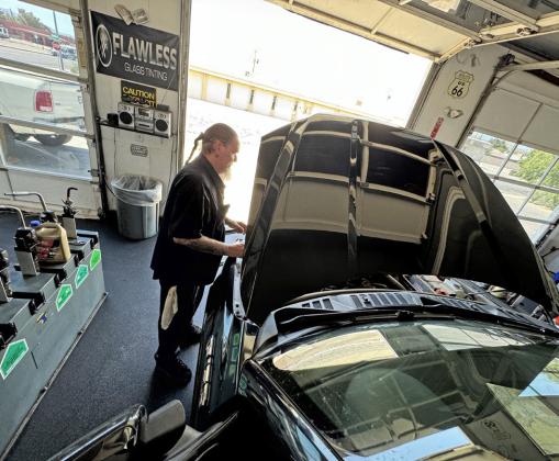 BLACK BEAUTY, our F-150, gets a much-needed wash, oil change, and tire service at a friendly shop in Kingman, Arizona.