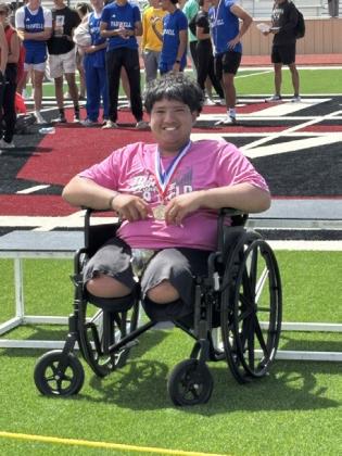 WHIRLWIND ATHLETE Toby Zepeda was champion in the shot put and will advance to the regional meet. | COURTESY PHOTO