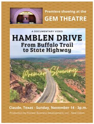 Documentary on Hamblen Drive (TX 207) to debut Nov. 14 in Claude