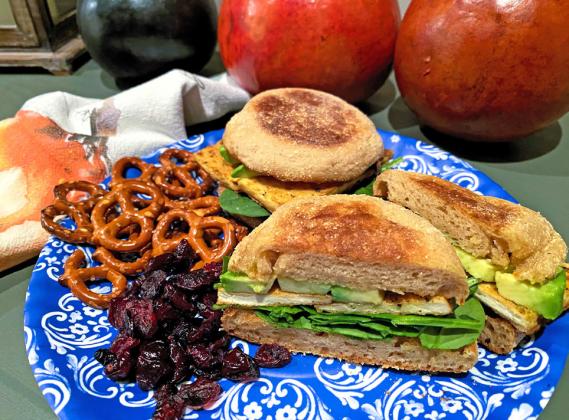 THANKFUL FOR TOFU Whether you prefer leftover turkey, or seasoned and lightly browned tofu, enjoy your food made fresh sandwich! | ANGELINA LaRUE PHOTO
