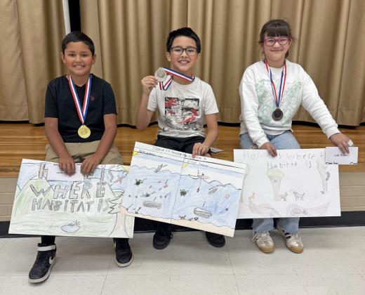FOURTH GRADE POSTER WINNERS were Jeremiah Jimenez, 1st place; Roy Garcia, 2nd place; and Lolah Rivera, 3rd place. | COURTESY PHOTO
