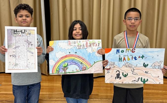 FIFTH GRADE POSTER WINNERS were Nazir Garcia, 1st place; Abran Perez, 2nd place; and Scarlett Foster, 3rd place. | COURTESY PHOTO