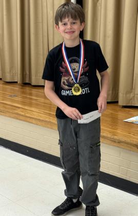 FIFTH GRADER Jackson Cooper won 2nd place for his essay at the Area competition in Temple. | COURTESY PHOTO