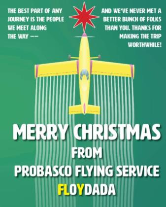 THE FLOYD COUNTY HESPERIAN-BEACON’S 2021 CHRISTMAS AD for Probasco Flying Service was part of the statewide 4th place award-winning entry in small weekly newspapers at last week’s Texas Press Association convention. | HESPERIAN-BEACON