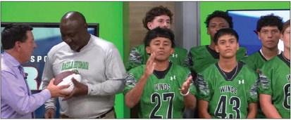 FLOYDADA ON TV The Whirlwinds were honored by KCBD's sports anchor Pete Christy Sunday night at the End Zone Team of the Week. | KCBD PHOTO