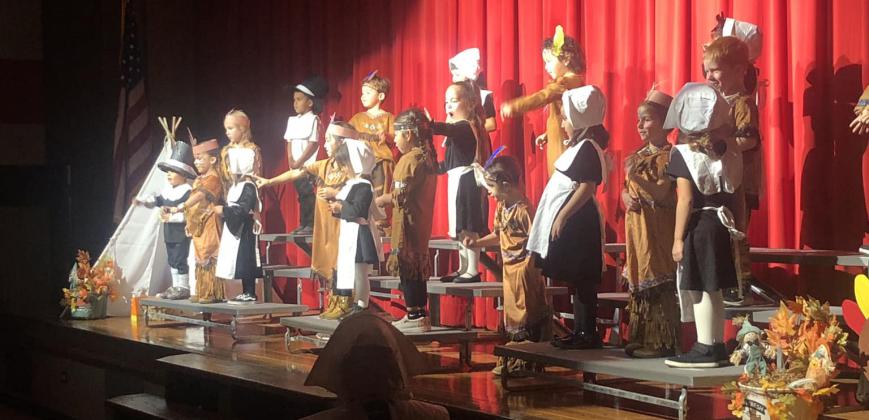 LOCKNEY THANKSGIVING Lockney Pre-K 4, under the direction of Mrs. Ascencio, Ms. Morris, and Ms. Rummel entertained the community with a Thanksgiving program. | COURTESY PHOTO