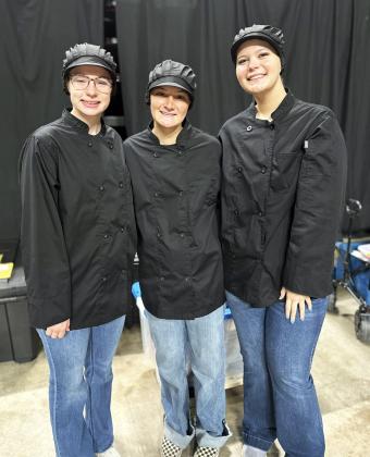 STATE FOOD CHALLENGE Kaileigh Cook, Mia Snowden and Kirsten Pyle competed in the 4-H State Food Challenge last week at Round Up. | COURTESY PHOTO
