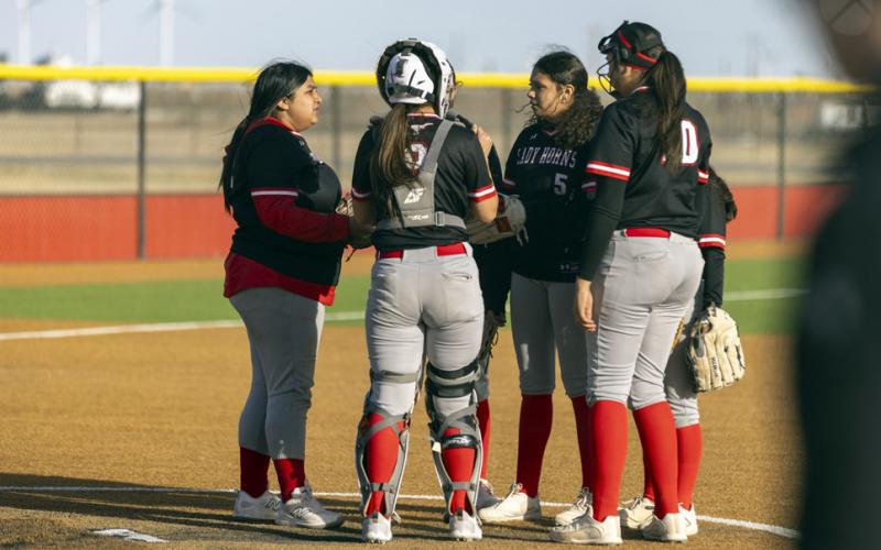 Lady Horns softball action