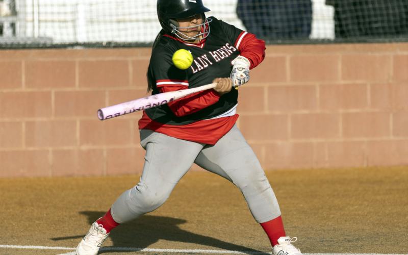 Madison Marmolejo takes her turn to bat.