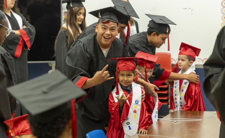 LONGHORNS FOREVER As 28 Lockney ISD seniors—and kindergarteners alike— prepared to walk the graduation stage and turn their tassels Friday, May 15 at Longhorn Gym, the Class of 2026 provided some useful tips to the Class of 2038. One Lockney graduate, Daniel Alvarado, had already been presented his diploma early, as he was competing that weekend at the State track meet in Austin. | CERVANTES PHOTOGRAPHY